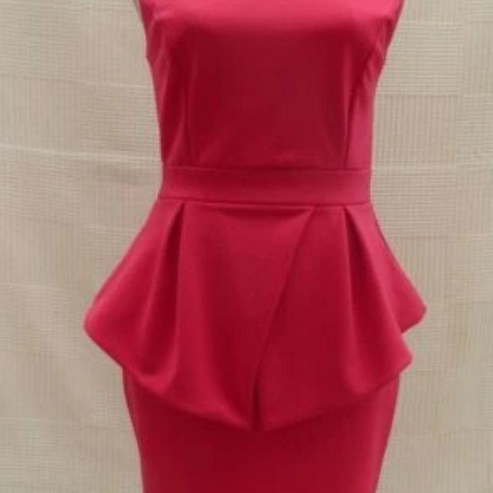 New Look Lost Society pink peplum waist dress Size 10